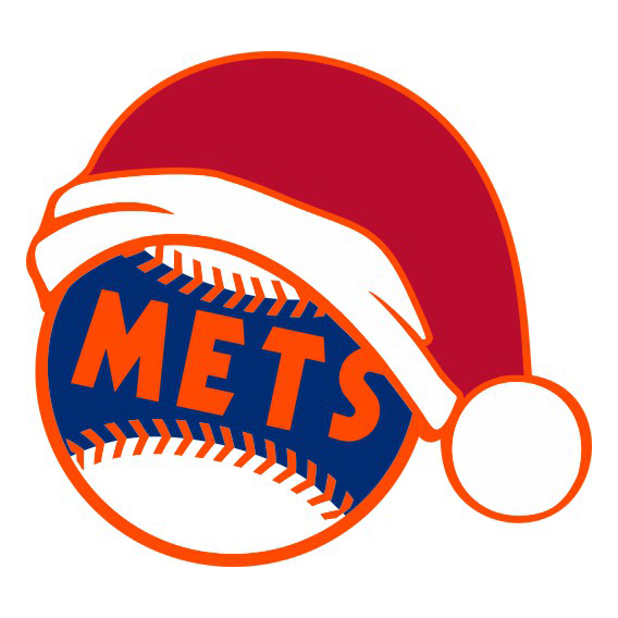 New York Mets Baseball Christmas hat logo vinyl decal